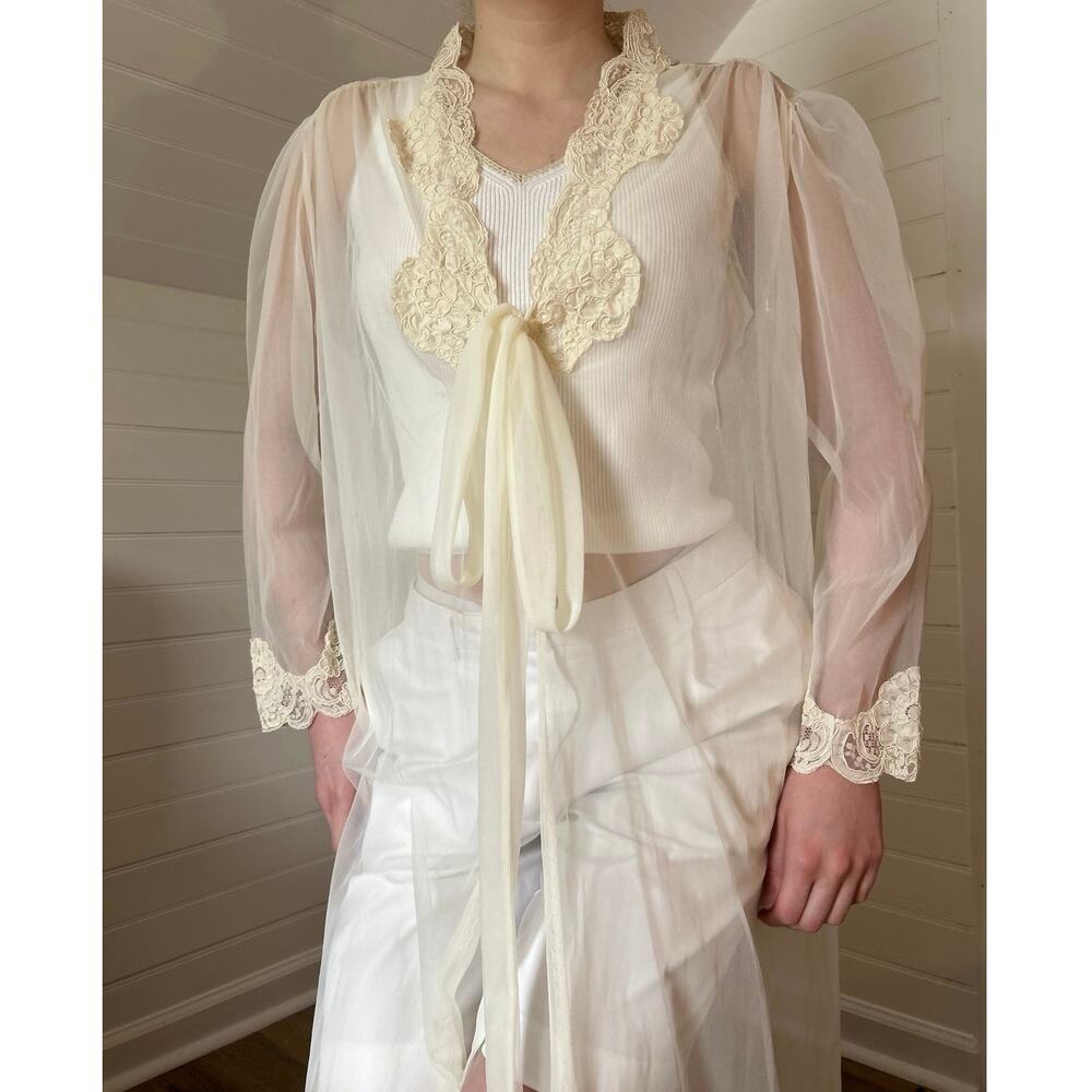 Vintage Victorias Secret lace floor length robe